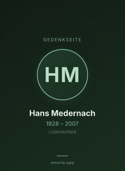 Gedenkportrait von Hans Medernach