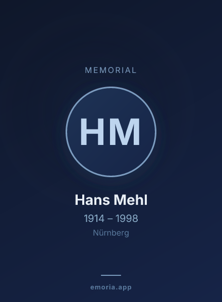 Memorial portrait of Hans Mehl