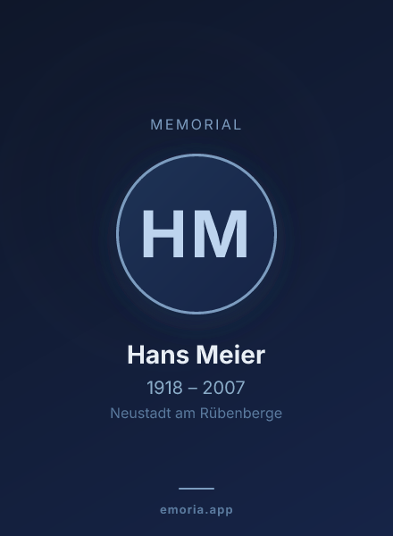 Memorial portrait of Hans Meier