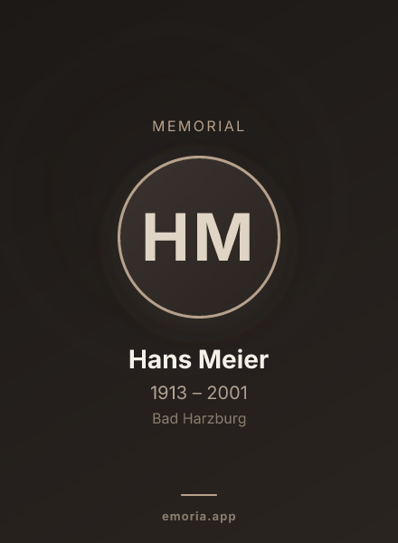 Memorial portrait of Hans Meier