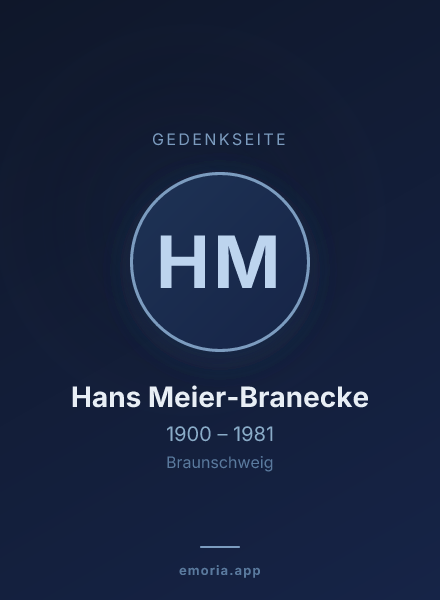 Gedenkportrait von Hans Meier-Branecke