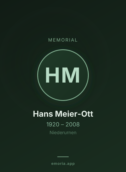 Memorial portrait of Hans Meier-Ott