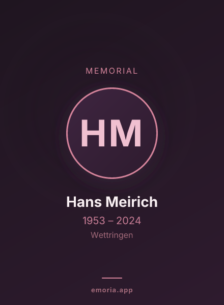 Memorial portrait of Hans Meirich