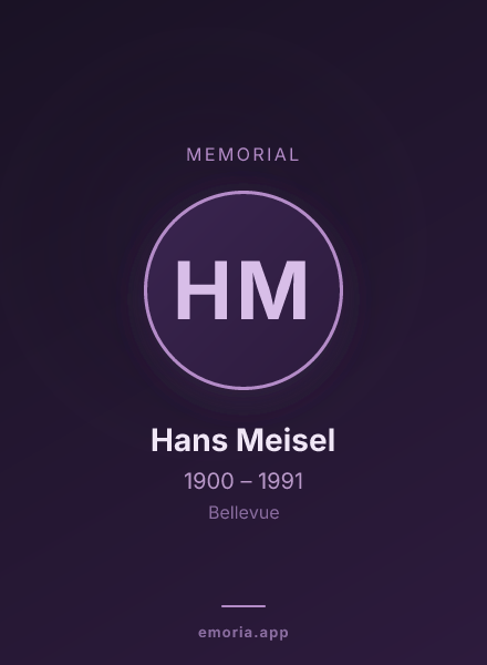 Memorial portrait of Hans Meisel
