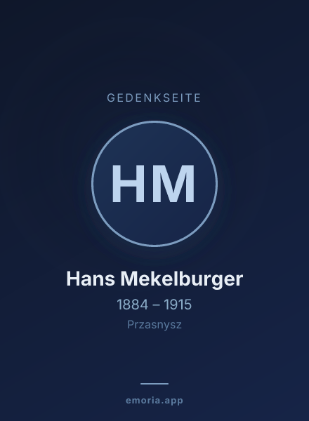 Gedenkportrait von Hans Mekelburger