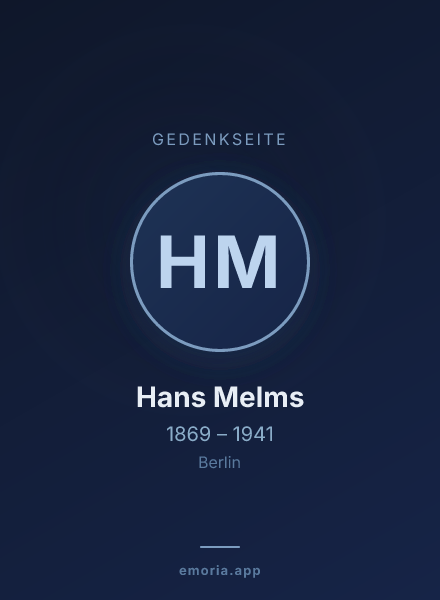 Gedenkportrait von Hans Melms