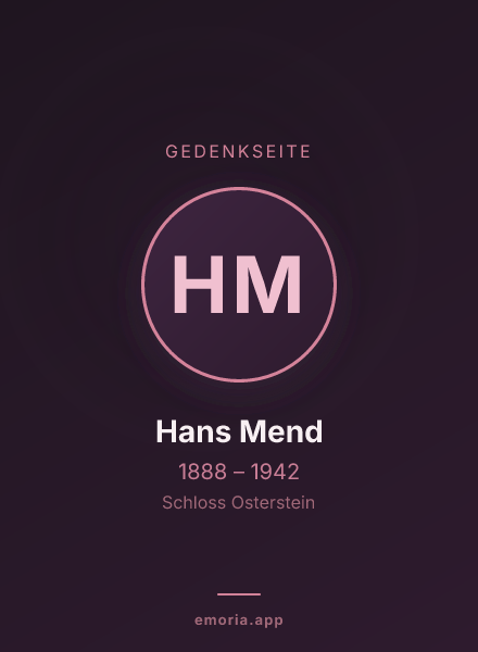 Gedenkportrait von Hans Mend