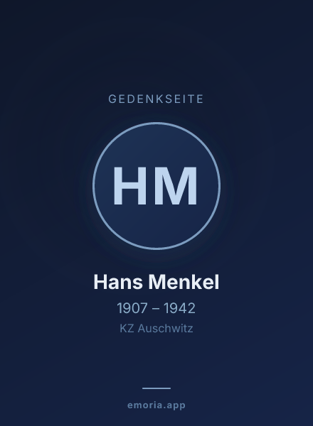 Gedenkportrait von Hans Menkel