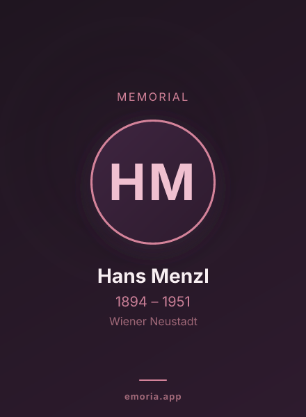Memorial portrait of Hans Menzl