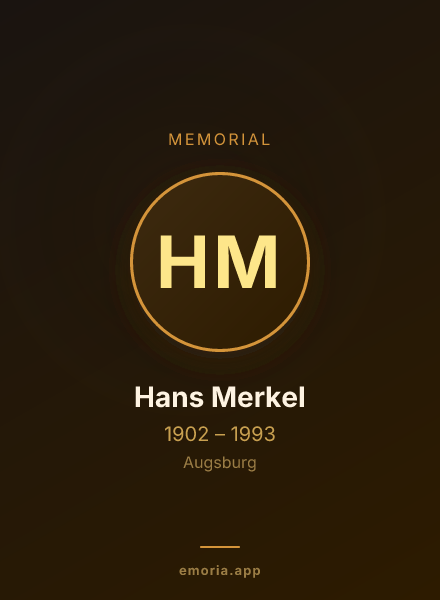 Memorial portrait of Hans Merkel