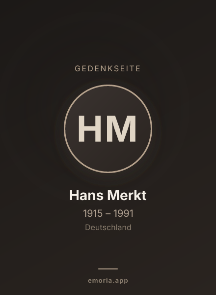 Gedenkportrait von Hans Merkt