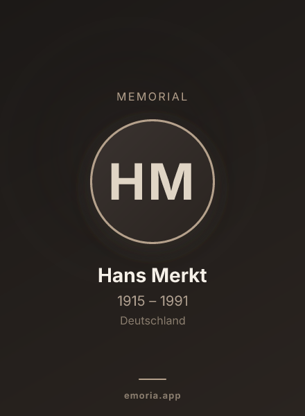 Memorial portrait of Hans Merkt