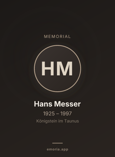 Memorial portrait of Hans Messer