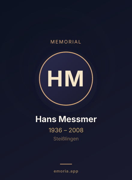 Memorial portrait of Hans Messmer