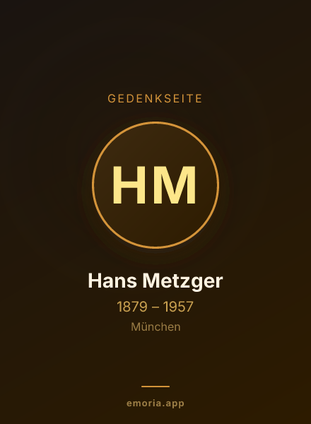 Gedenkportrait von Hans Metzger