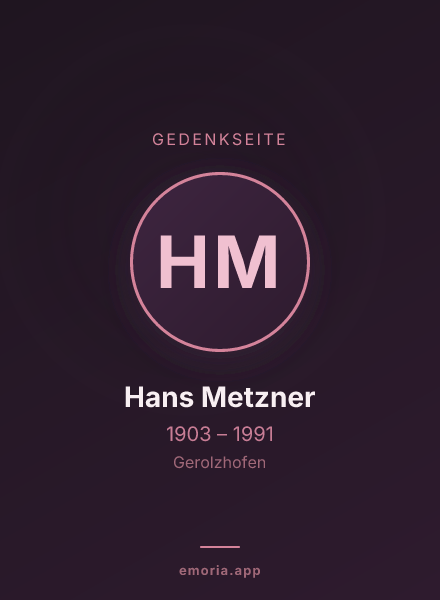 Gedenkportrait von Hans Metzner