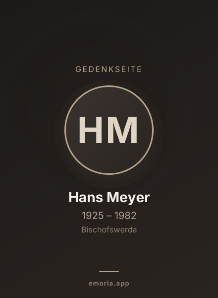Gedenkportrait von Hans Meyer