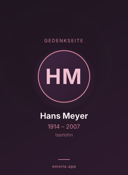 Gedenkportrait von Hans Meyer