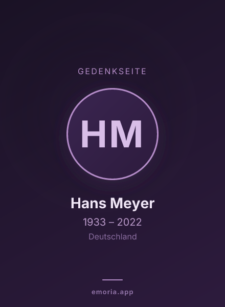 Gedenkportrait von Hans Meyer