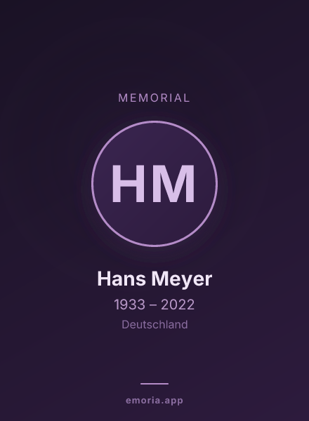 Memorial portrait of Hans Meyer