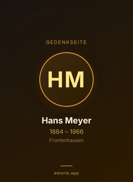 Gedenkportrait von Hans Meyer