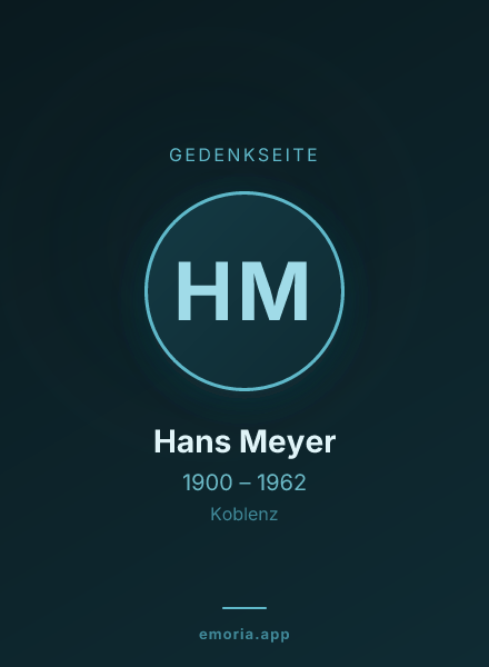 Gedenkportrait von Hans Meyer