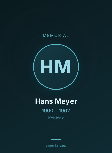 Memorial portrait of Hans Meyer