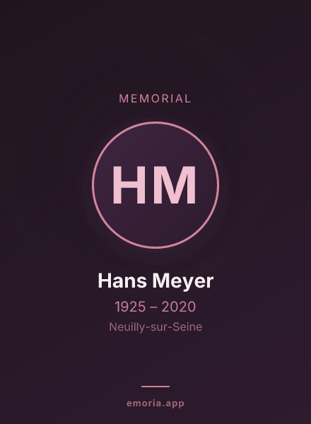 Memorial portrait of Hans Meyer