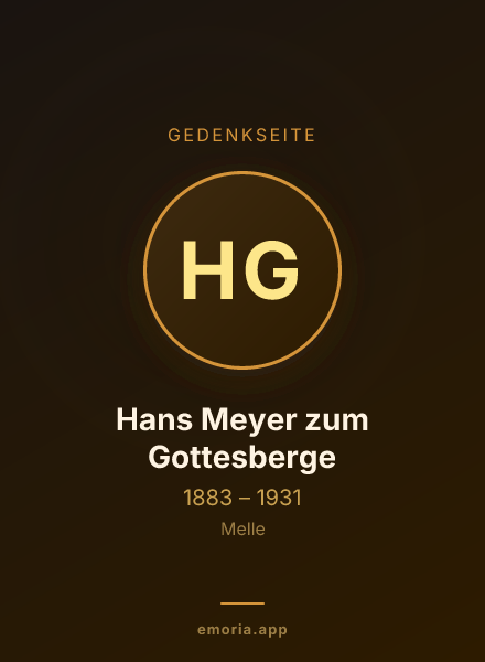 Gedenkportrait von Hans Meyer zum Gottesberge