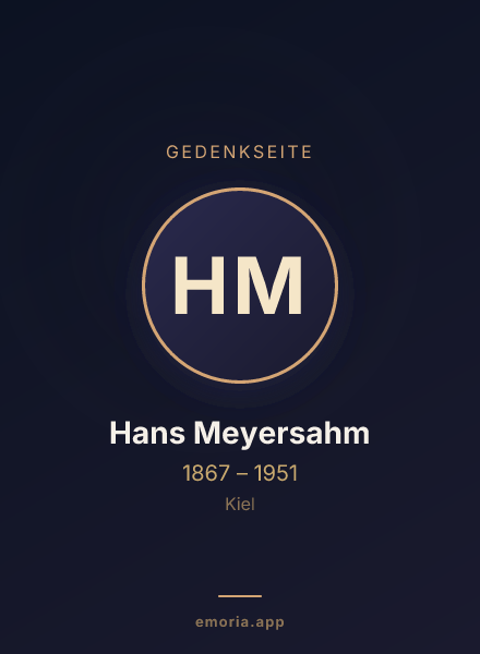 Gedenkportrait von Hans Meyersahm
