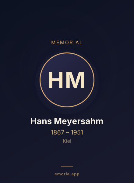 Memorial portrait of Hans Meyersahm