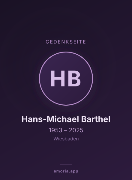Gedenkportrait von Hans-Michael Barthel
