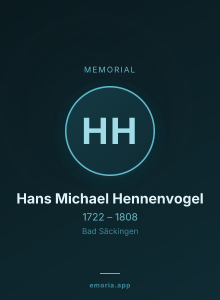 Memorial portrait of Hans Michael Hennenvogel