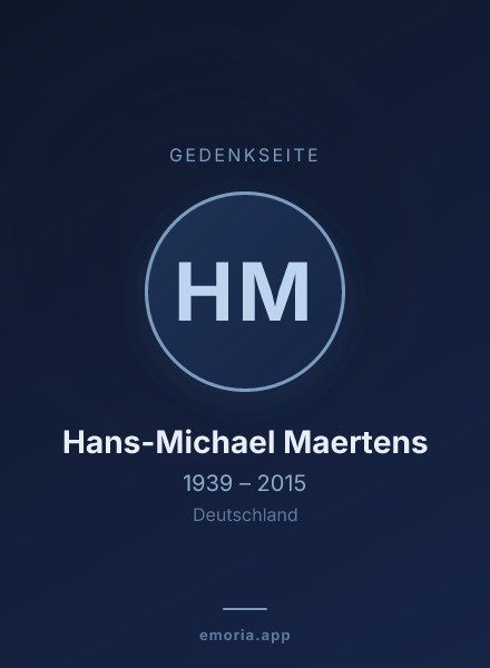 Gedenkportrait von Hans-Michael Maertens
