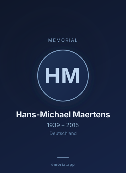 Memorial portrait of Hans-Michael Maertens