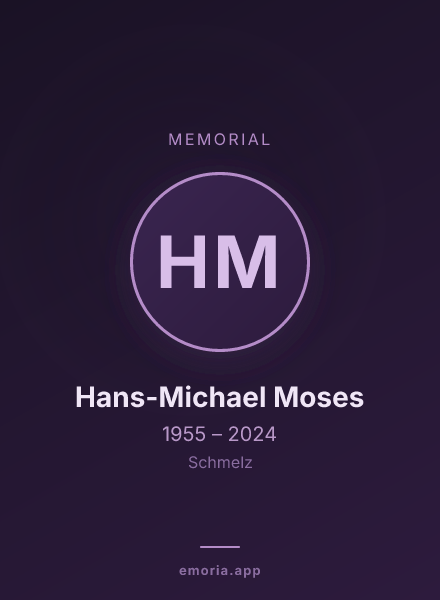 Memorial portrait of Hans-Michael Moses