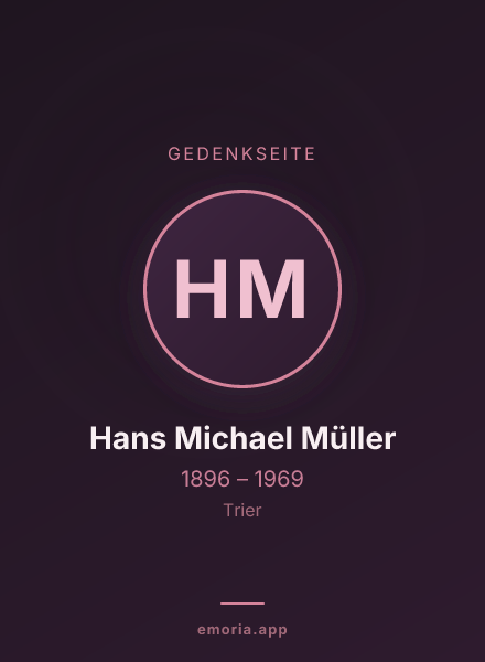 Gedenkportrait von Hans Michael Müller