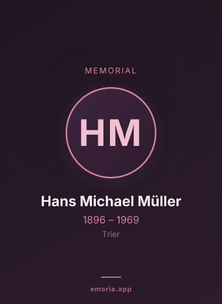 Memorial portrait of Hans Michael Müller