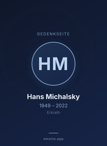 Gedenkportrait von Hans Michalsky