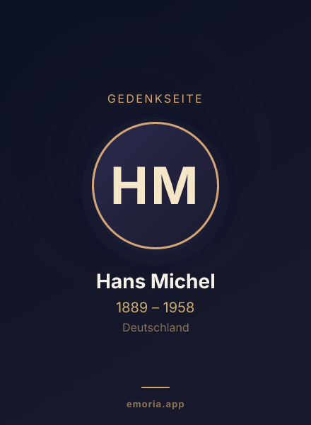 Gedenkportrait von Hans Michel