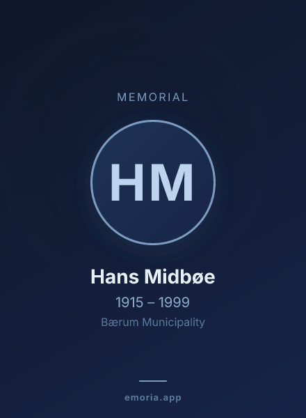 Memorial portrait of Hans Midbøe