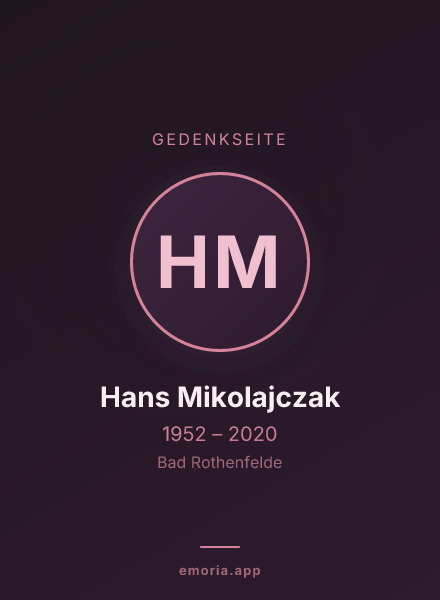 Gedenkportrait von Hans Mikolajczak