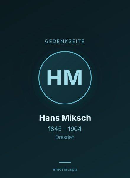 Gedenkportrait von Hans Miksch
