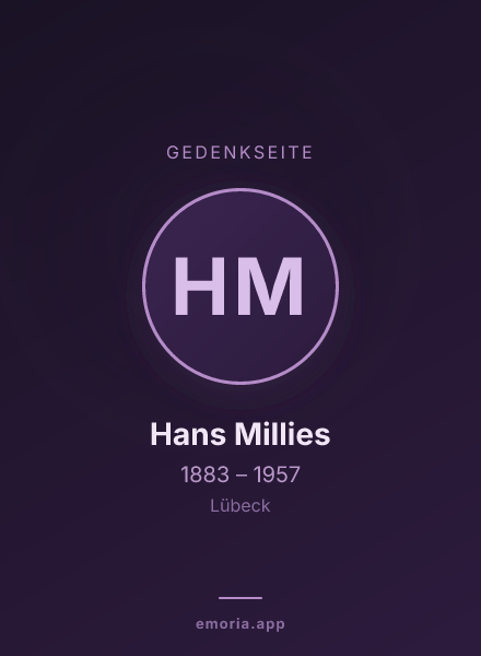 Gedenkportrait von Hans Millies