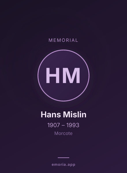 Memorial portrait of Hans Mislin