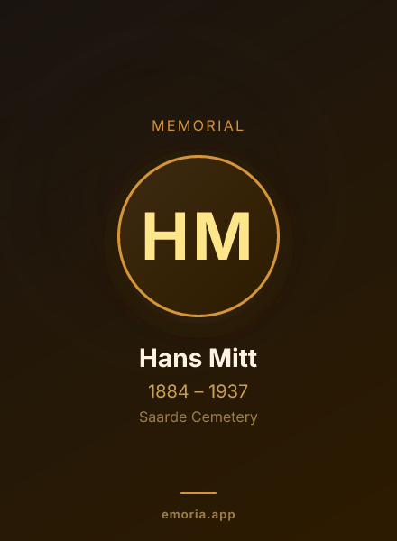 Memorial portrait of Hans Mitt