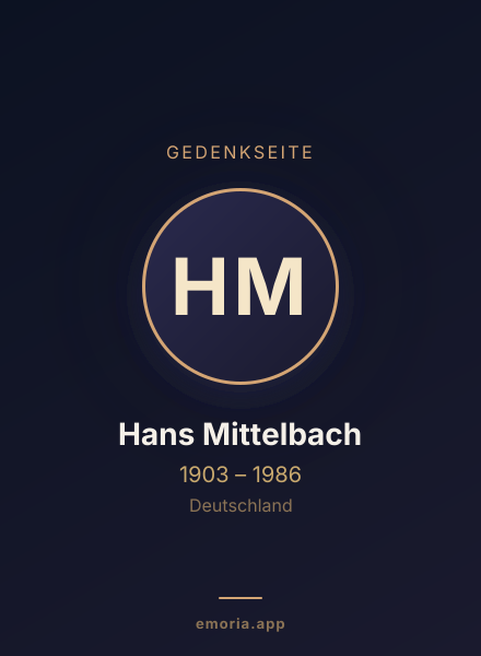 Gedenkportrait von Hans Mittelbach