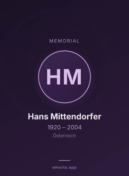 Memorial portrait of Hans Mittendorfer