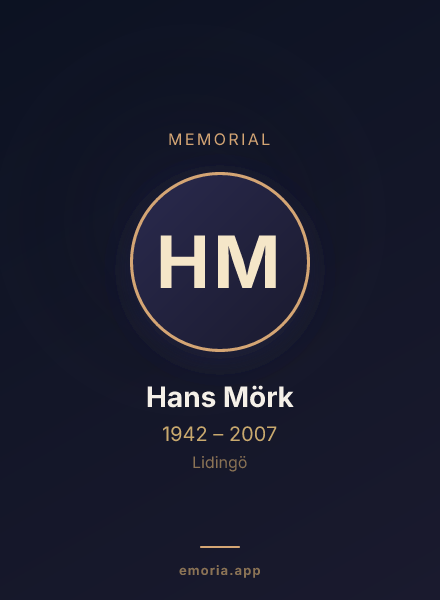 Memorial portrait of Hans Mörk