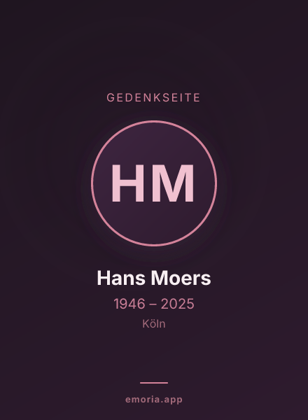 Gedenkportrait von Hans Moers